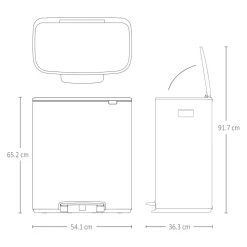Brabantia Bo Pedaalemmer 2 x 30 L - Mineral Concrete Grey