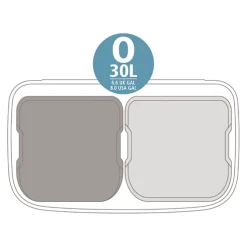 Brabantia Bo Pedaalemmer 2 x 30 L - Mineral Concrete Grey