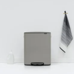 Brabantia Bo Pedaalemmer 2 x 30 L - Mineral Concrete Grey