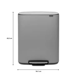 Brabantia Bo Pedaalemmer 2 x 30 L - Mineral Concrete Grey