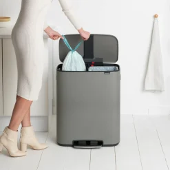 Brabantia Bo Pedaalemmer 2 x 30 L - Mineral Concrete Grey