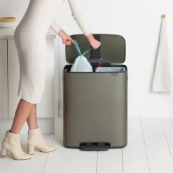 Brabantia Bo Pedaalemmer 2 x 30 L - Platinum Outlet