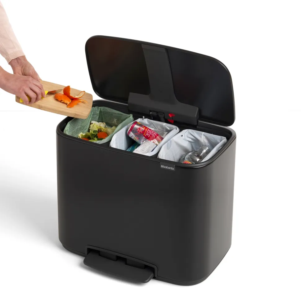 Brabantia Bo Pedaalemmer 3 x 11 L - Zwart