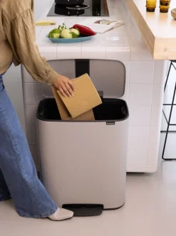 Brabantia Bo Prullenbak Soft Grey 60 liter
