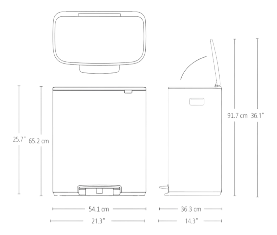 Brabantia Bo Prullenbak Soft Grey 60 liter