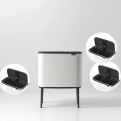 Brabantia Bo Touch Bin Afvalemmer 3 x 11 L - Wit