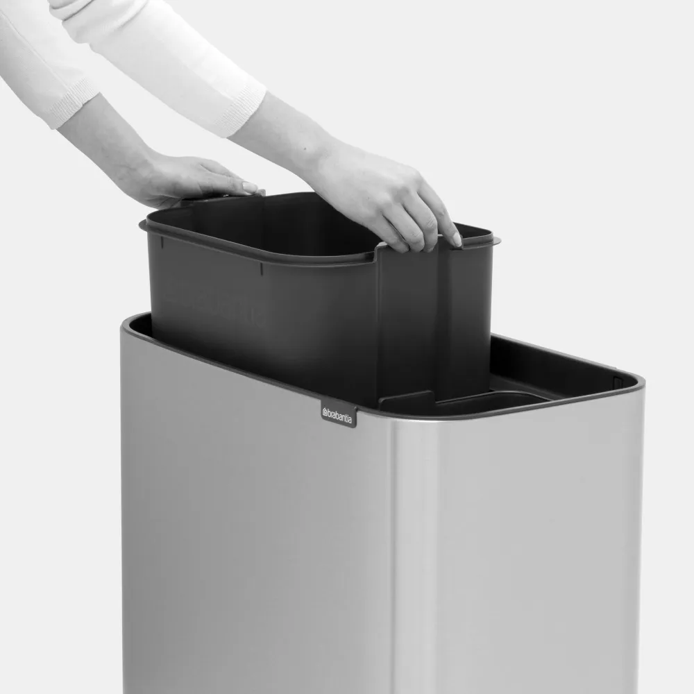 Brabantia Bo Touch Bin Afvalemmer 11 + 23 L - Vingerafdrukvrij - Zilver Sale