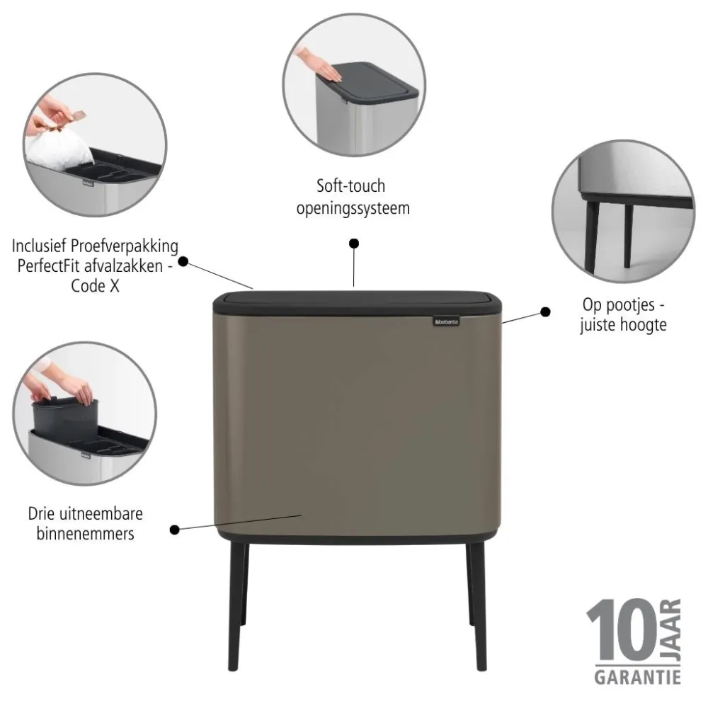Brabantia Bo Touch Bin Platinum Online