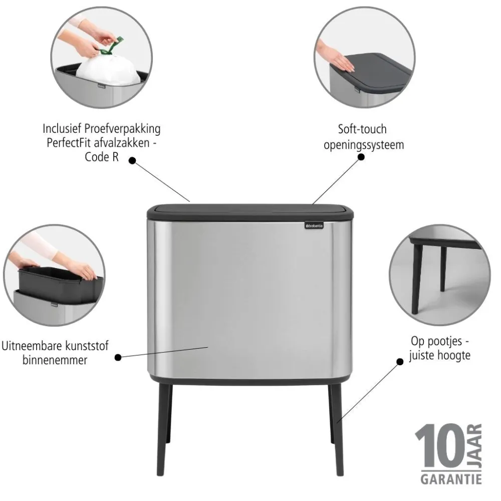 Brabantia Bo Touch Bin Afvalemmer 36 Liter Vingerafdrukvrij Sale