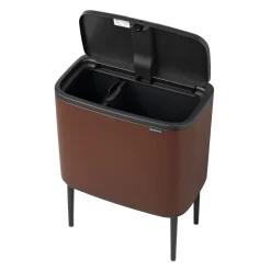 Brabantia Bo Touch Bin Afvalemmer 11 + 23 L - Mineral Cosy Brown