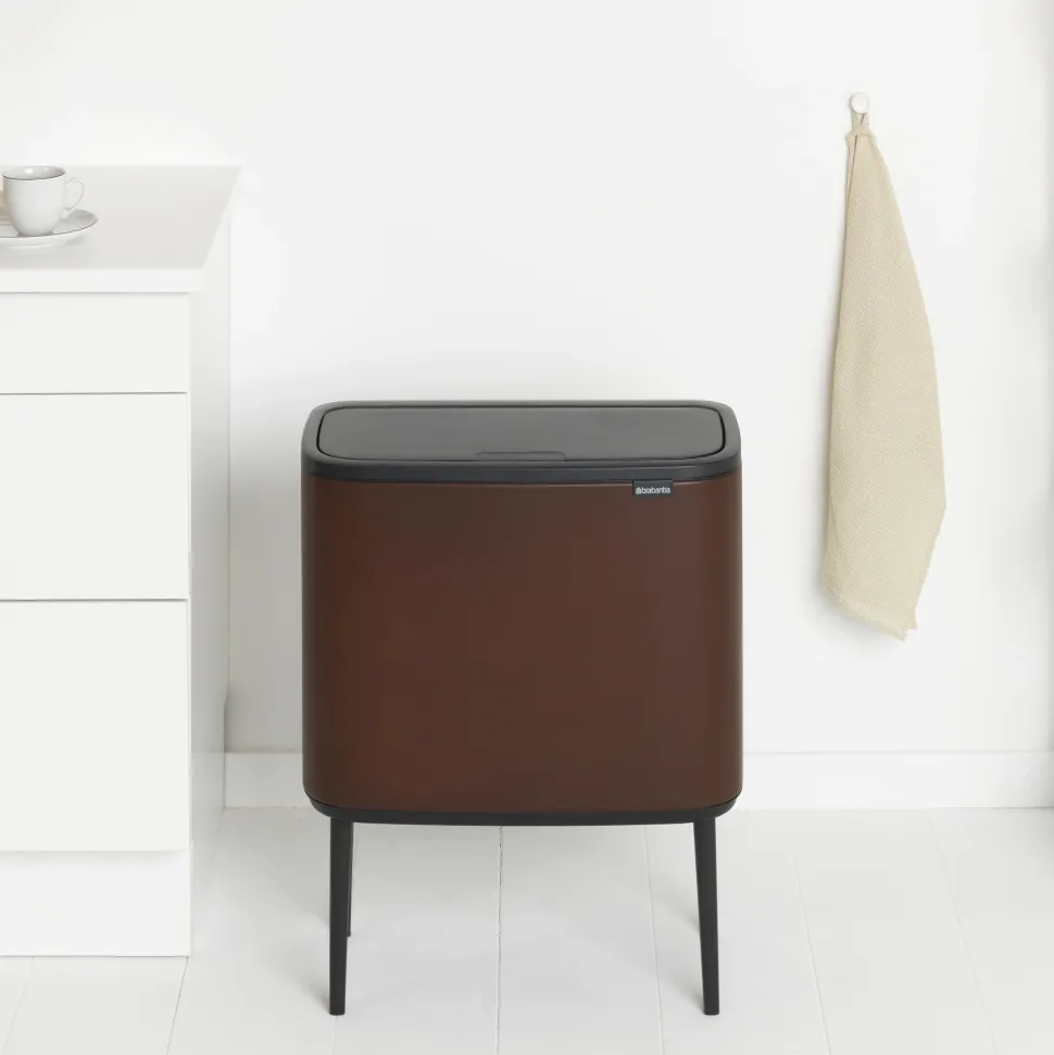 Brabantia Bo Touch Bin Afvalemmer 11 + 23 L - Mineral Cosy Brown