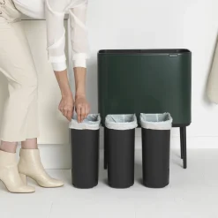Brabantia Bo Touch Bin Afvalemmer 3 x 11 L - Pine Green