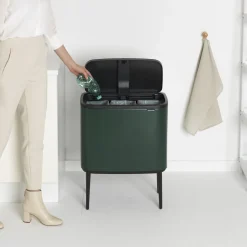 Brabantia Bo Touch Bin Afvalemmer 3 x 11 L - Pine Green