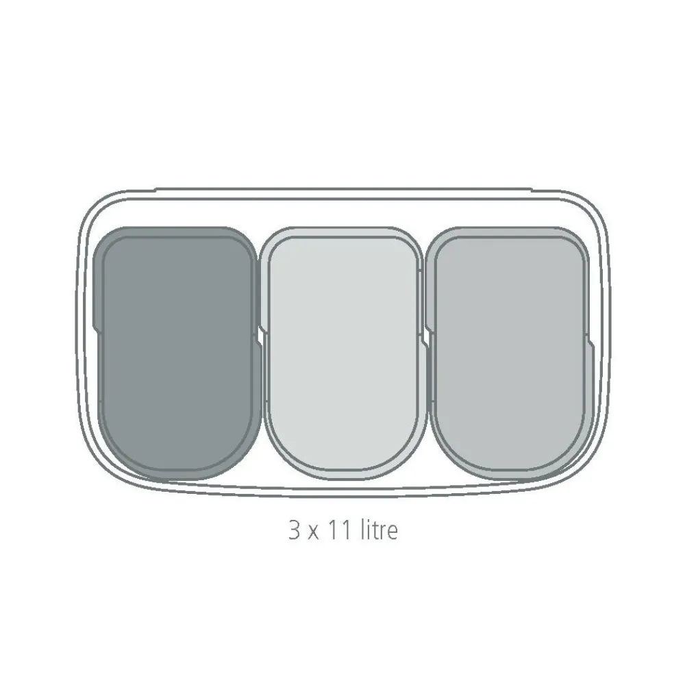 Brabantia Bo Touch Bin Afvalemmer 3 x 11 L - Zwart Best