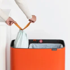 Brabantia Bo Touch Bin Afvalemmer 34 Liter (11+23 Liter) - Orange