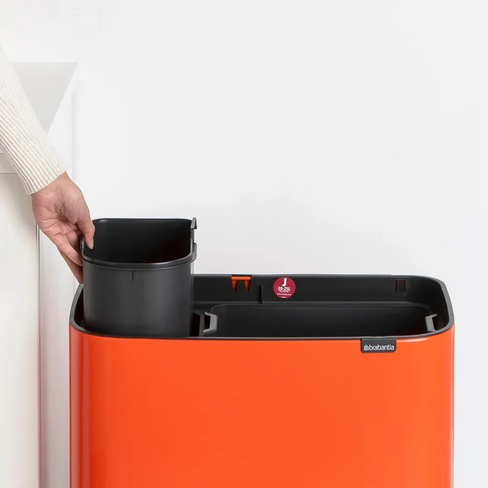 Brabantia Bo Touch Bin Afvalemmer 34 Liter (11+23 Liter) - Orange