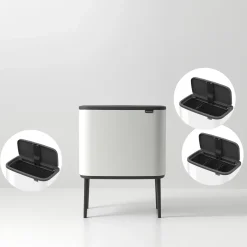 Brabantia Bo Touch Bin Afvalemmer 11 + 23 L - Wit