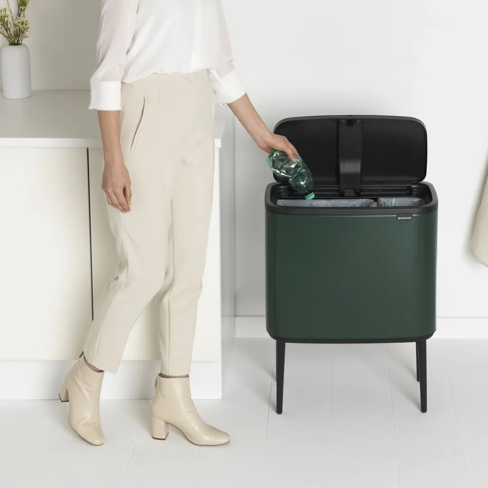 Brabantia Bo Touch Bin Afvalemmer 11 + 23 L - Pine Green