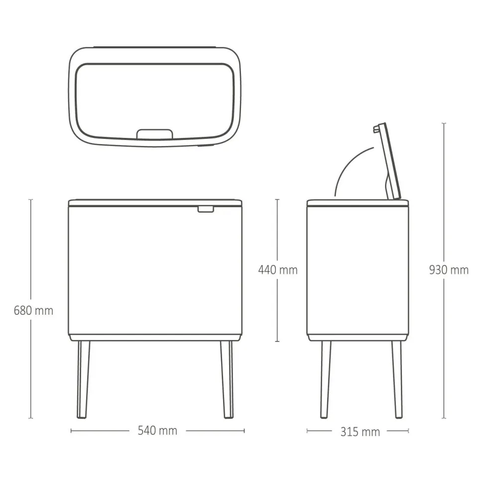 Brabantia Bo Touch Bin Afvalemmer 36 Liter - 288443