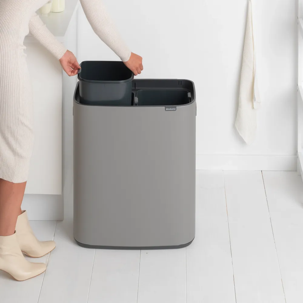 Brabantia Bo Touch Bin Afvalemmer 2 x 30 L - Mineral Concrete Grey Outlet