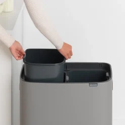 Brabantia Bo Touch Bin Afvalemmer 2 x 30 L - Mineral Concrete Grey Outlet