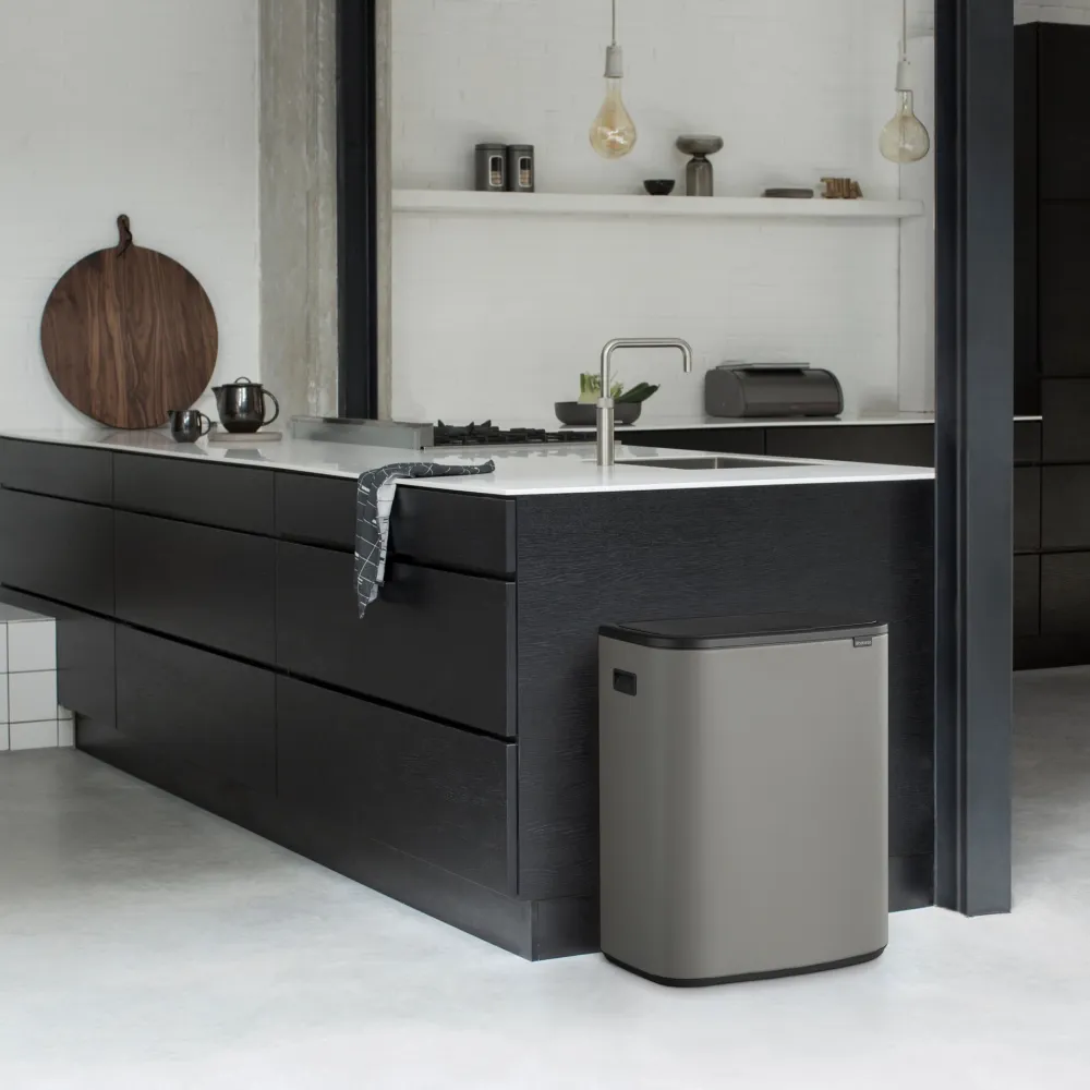 Brabantia Bo Touch Bin Afvalemmer 2 x 30 L - Mineral Concrete Grey Outlet