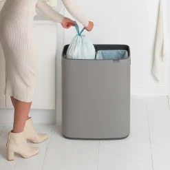 Brabantia Bo Touch Bin Afvalemmer 2 x 30 L - Mineral Concrete Grey Outlet