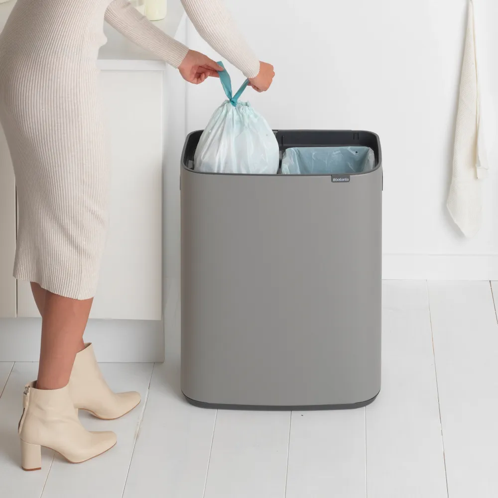 Brabantia Bo Touch Bin Afvalemmer 2 x 30 L - Mineral Concrete Grey Outlet