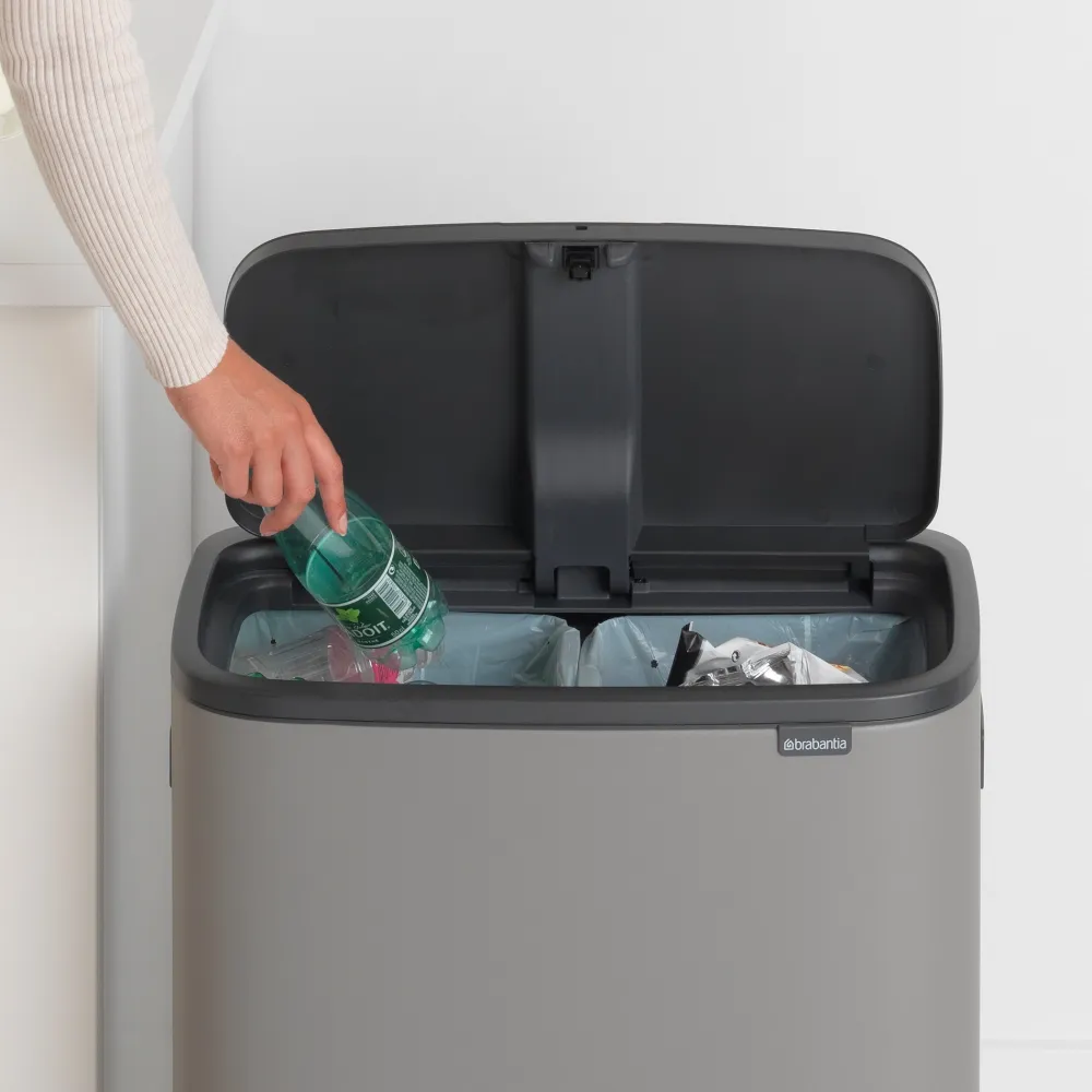 Brabantia Bo Touch Bin Afvalemmer 2 x 30 L - Mineral Concrete Grey Outlet