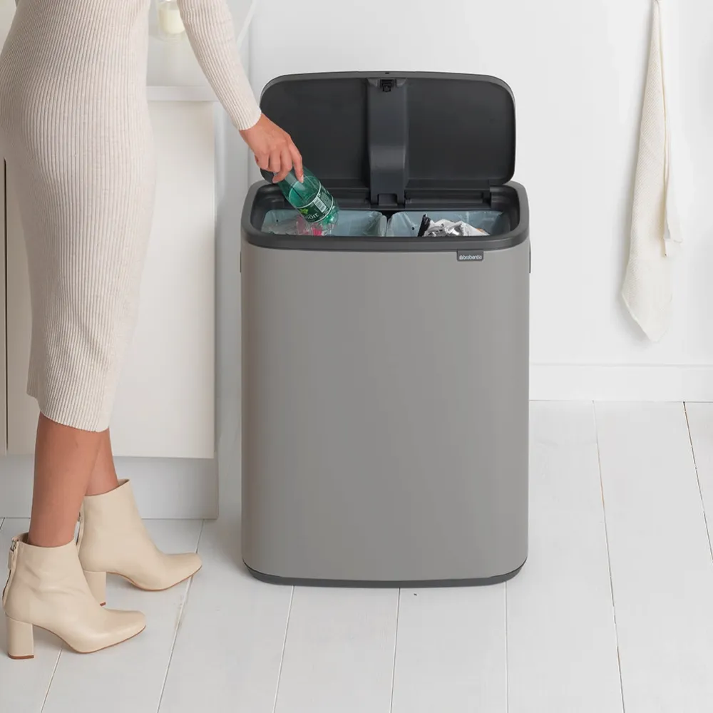 Brabantia Bo Touch Bin Afvalemmer 2 x 30 L - Mineral Concrete Grey Outlet