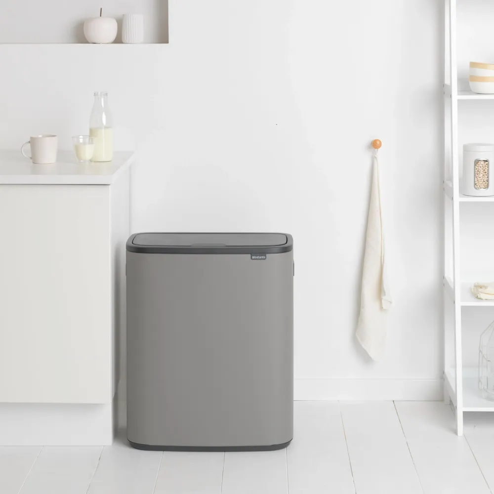 Brabantia Bo Touch Bin Afvalemmer 2 x 30 L - Mineral Concrete Grey Outlet