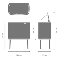 Brabantia Bo Touch Bin Afvalemmer 36 Liter - Confident Grey Online