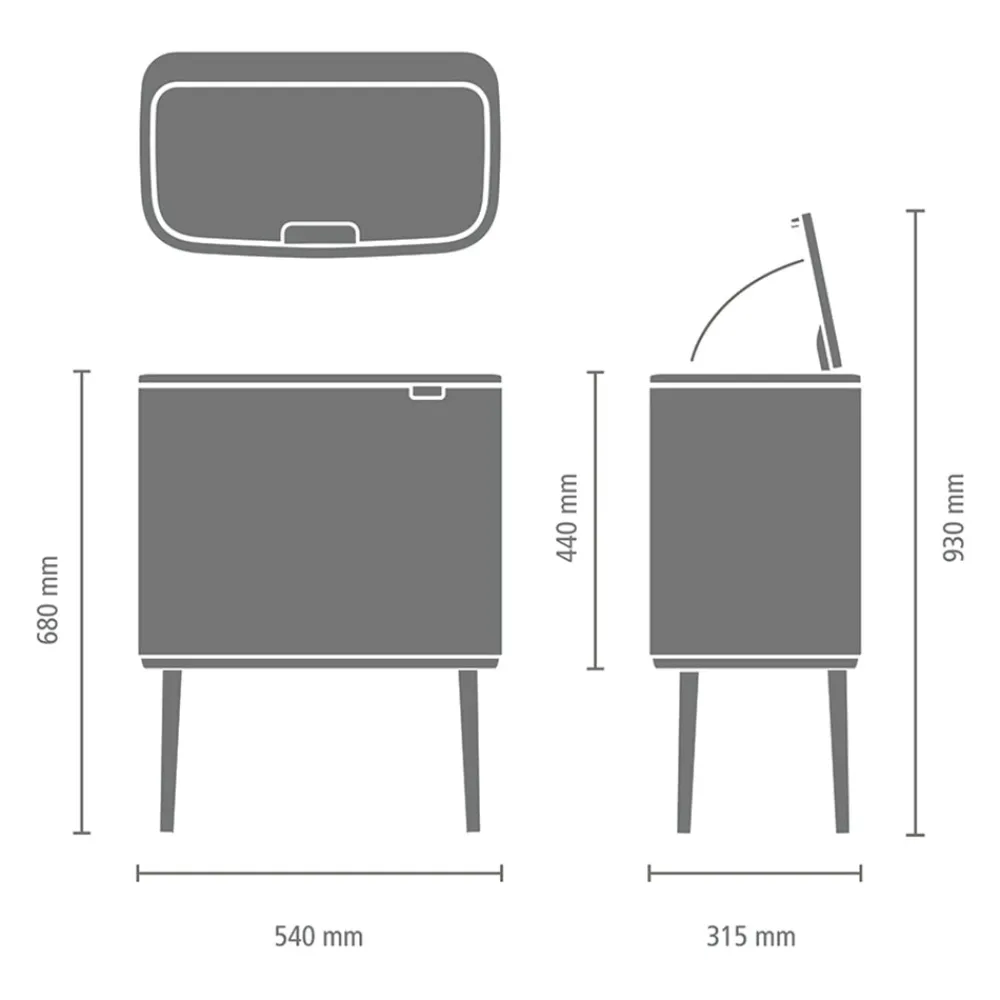 Brabantia Bo Touch Bin Afvalemmer 36 Liter - Confident Grey Online
