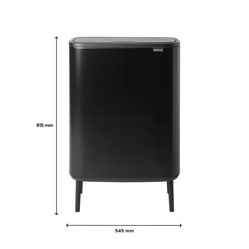Brabantia Bo Touch Bin Hi Afvalemmer 2 x 30 L - Zwart