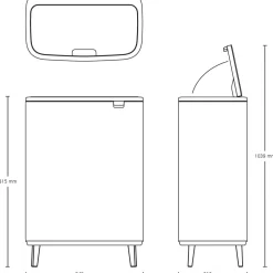 Brabantia Bo Touch Bin Hi Afvalemmer 2 x 30 L - Wit Outlet