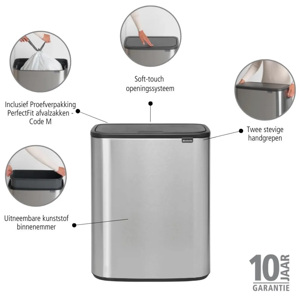 Brabantia Bo Touch Bin 60 Liter Vingerafdrukvrij Clearance