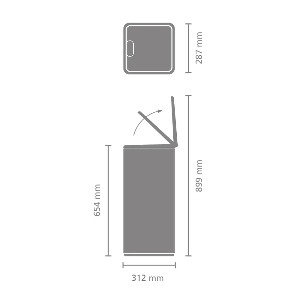 Brabantia Bo Touch Bin Prullenbak 30 L - Mineral Infinite Grey