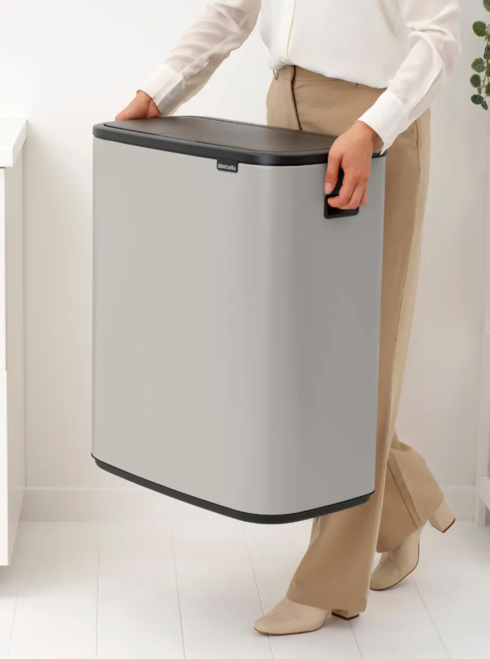 Brabantia Bo Touch Bin Prullenbak Soft Grey 2 x 30 liter