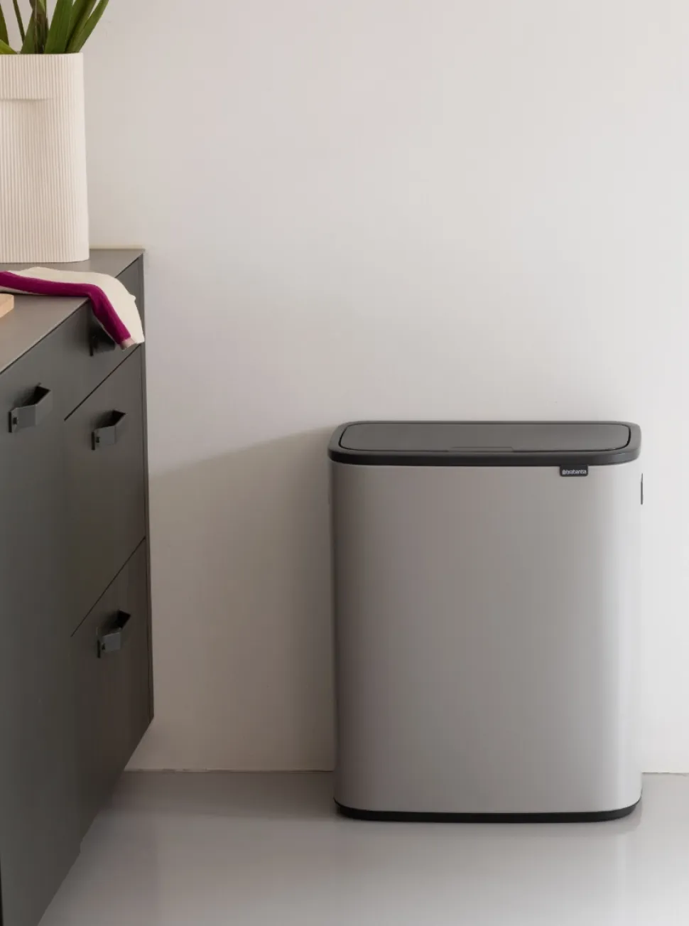 Brabantia Bo Touch Bin Prullenbak Soft Grey 2 x 30 liter