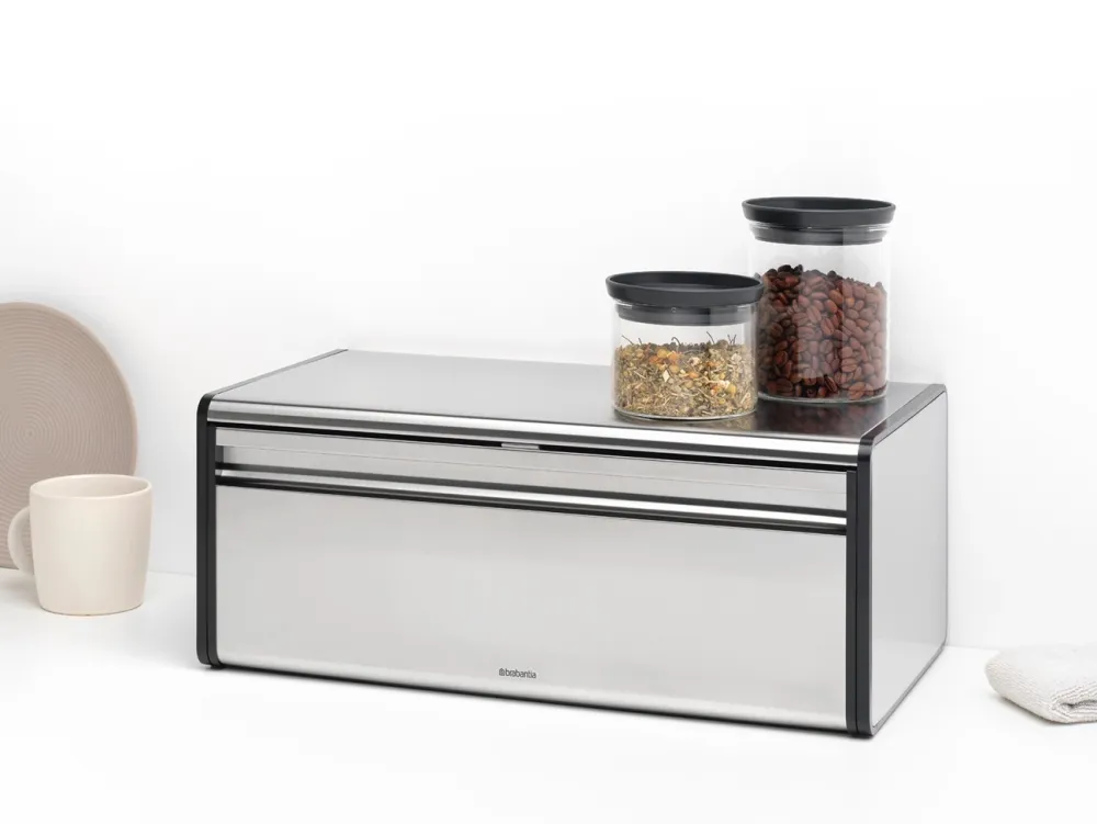 Brabantia Broodtrommel Matt Steel met klepdeksel New