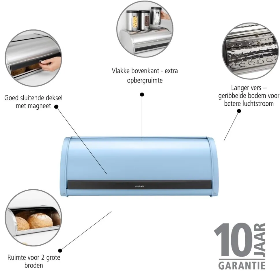 Brabantia Broodtrommel met schuifdeksel - Dreamy Blue