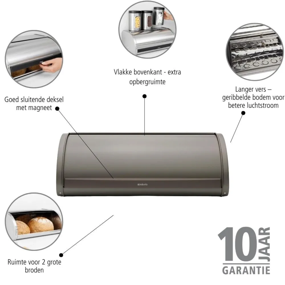 Brabantia Broodtrommel met schuifdeksel - 47844 Best
