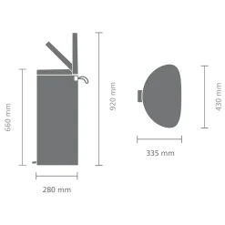 Brabantia Flatback+ Pedaalemmer 40 Liter - 126678 Clearance