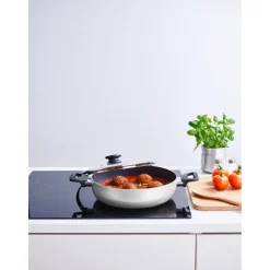 Brabantia Indu+ Hapjespan, 28 cm, anti-aanbaklaag