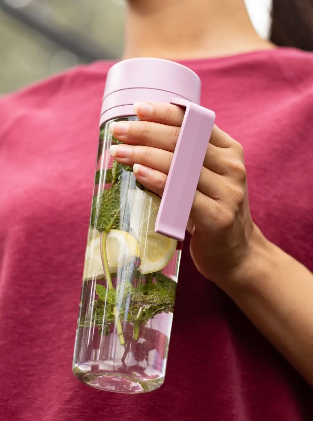 Brabantia Make & Take Drinkfles Lilac Pink met Fruitfilter 500 ml Hot