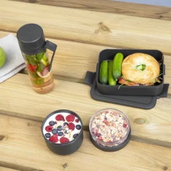 Brabantia Make & Take Ontbijt- en Lunchset 3-delig - Kunststof - Dark Grey