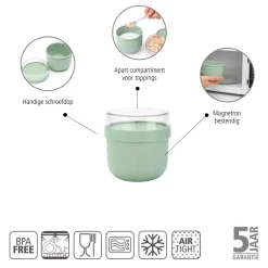 Brabantia Make & Take Yoghurtbeker to Go 0,5 L - Kunststof - Jade Green