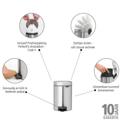 Brabantia NewIcon Pedaalemmer 3 Liter - Vingerafdrukvrij Sale