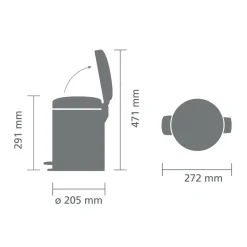 Brabantia NewIcon Pedaalemmer 5 Liter - 176284 Discount