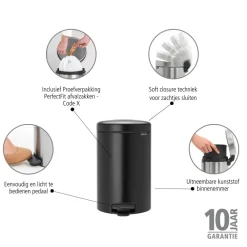 Brabantia NewIcon Pedaalemmer - Mat Zwart